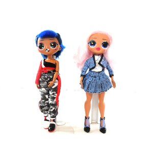 LOL Surprise OMG‎ Uptown Girl Pink Hair And Downtown BB Fashion Dolls LOT